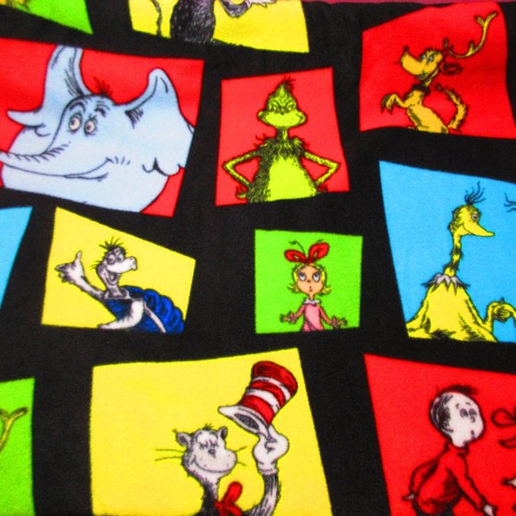 Dr. Seuss Characters 90" x 58" Fleece Blanket - Picture 2 of 3